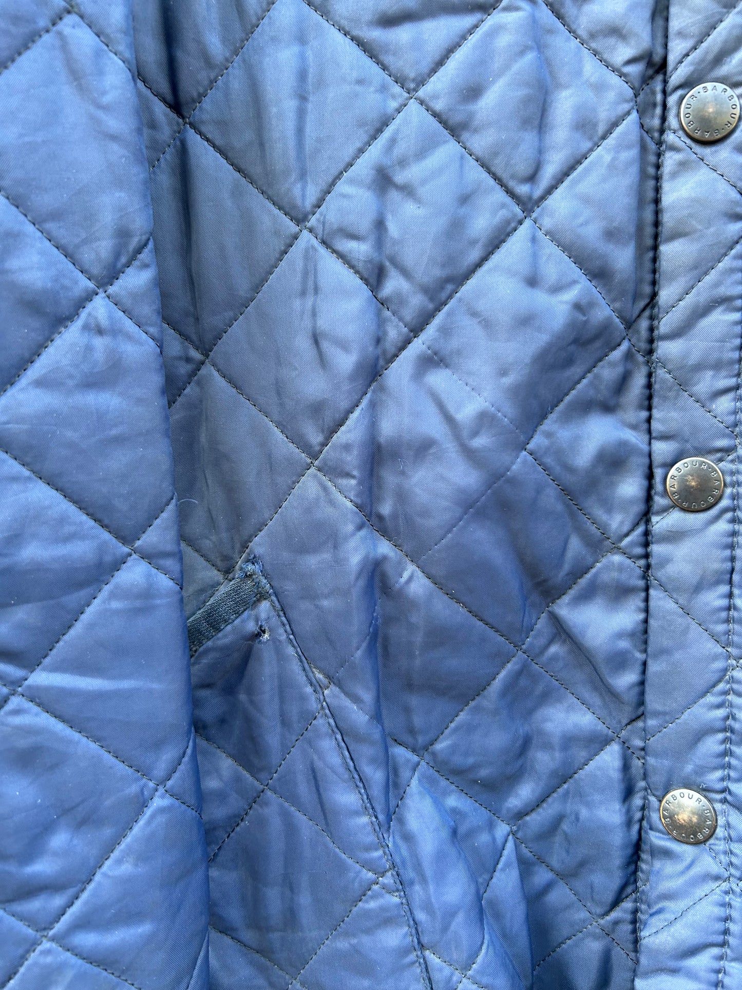 Giacca Barbour a vento Liddesdale anni 90 blu Medium Quilted Navy Man jacket size M