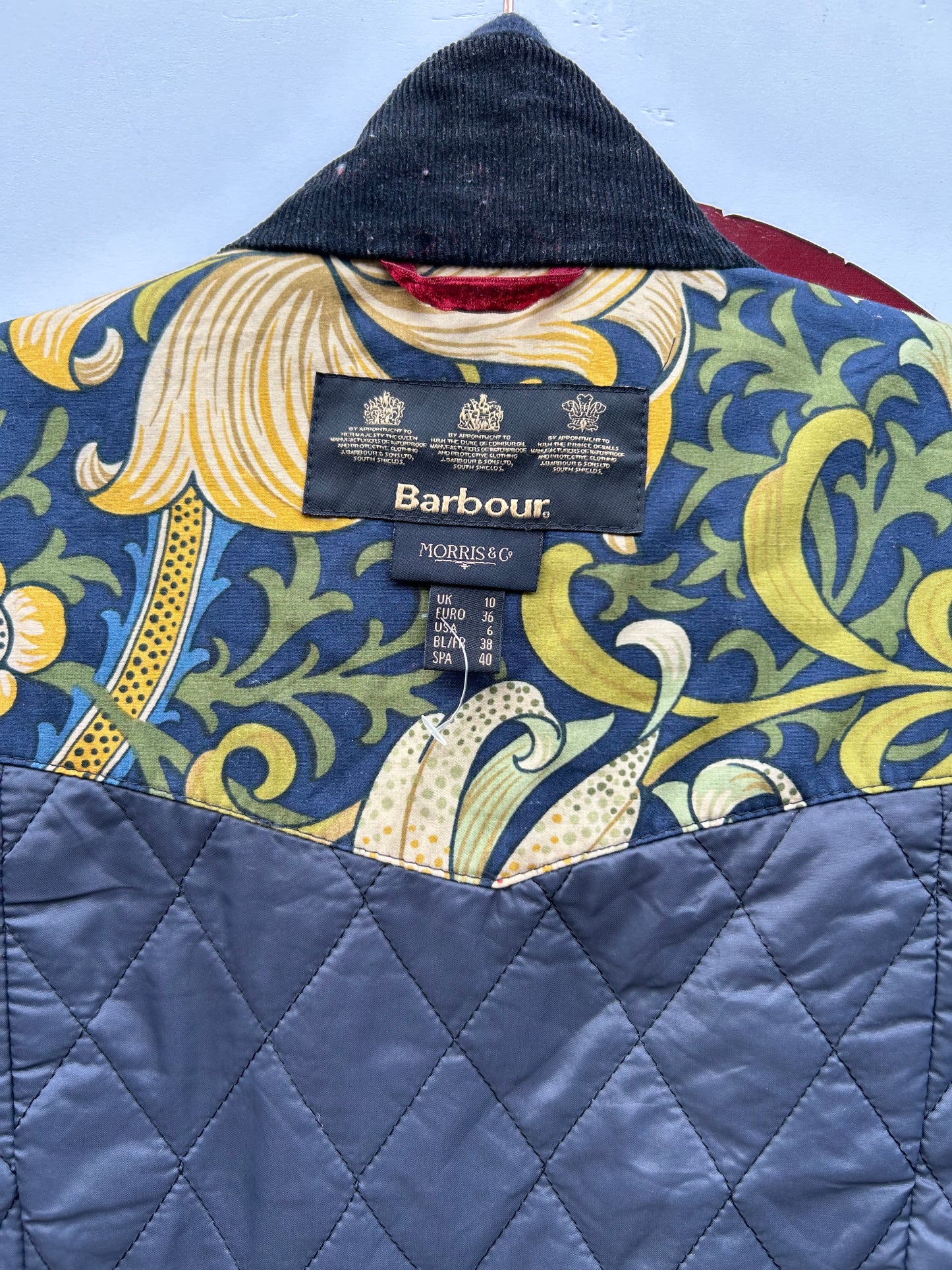Barbour Giacca corta rossa donna Tg. 40 Morris Red Wax Utility Jacket Size UK10