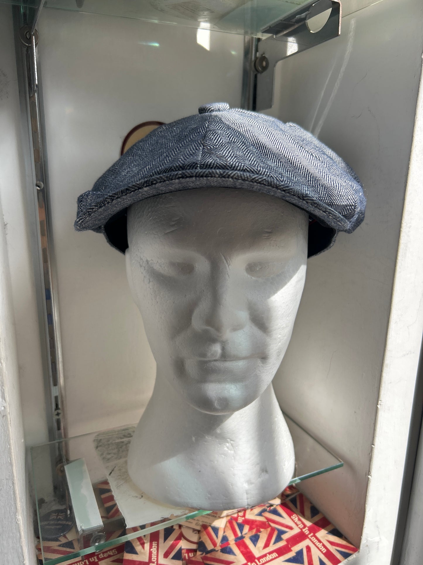 Coppola in lino inglese a otto spicchi Newsboy a spina di pesce - Linen Newsboy Cap One size