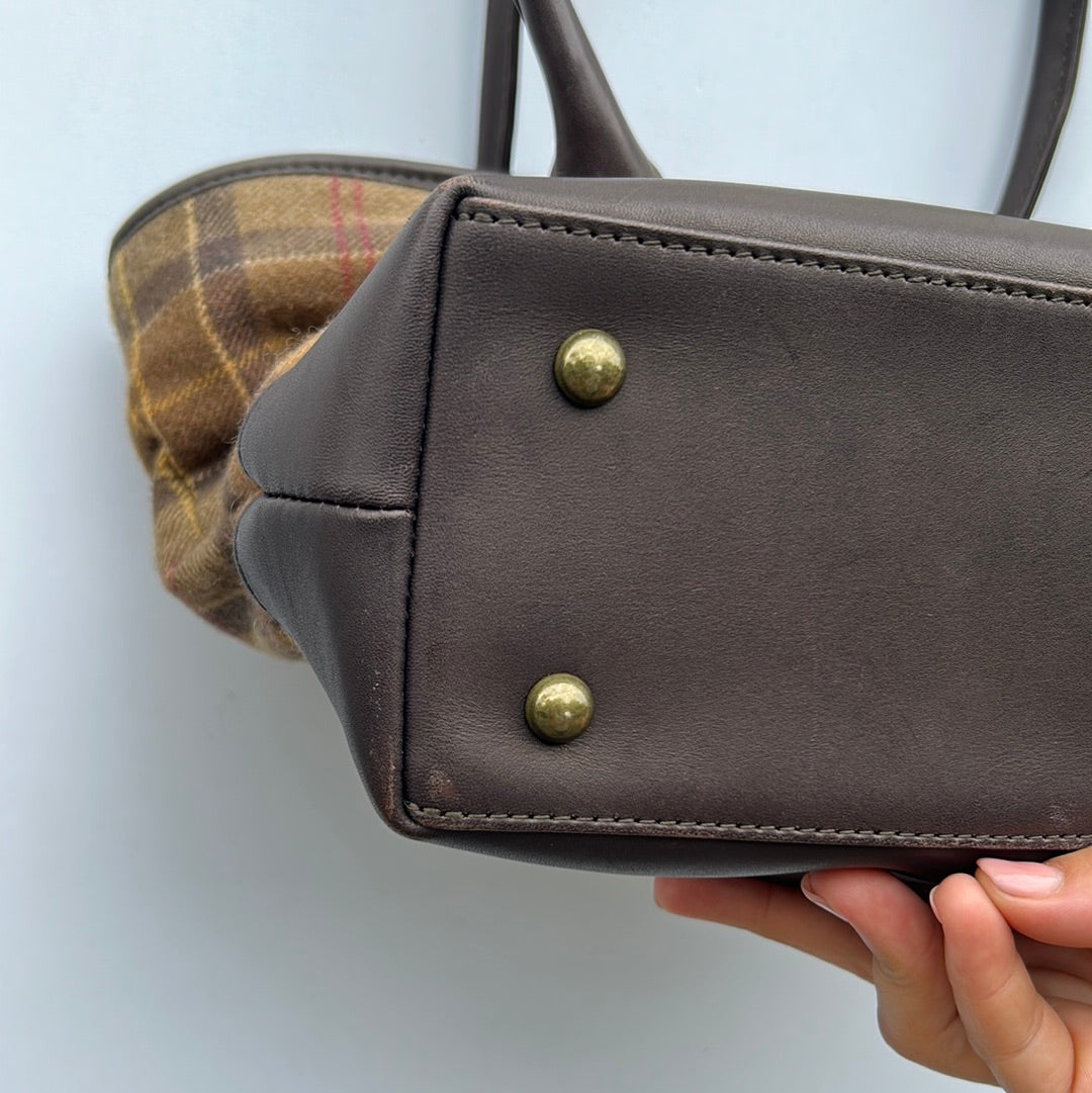 Borsa Barbour inverno tartan marrone - Winter Lady medium Tote
