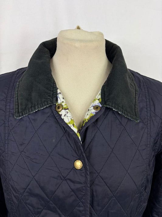 Giacca a vento Barbour Donna blu Uk14 Quilted Navy printed Lidds lady jacket size Medium - Shop In London