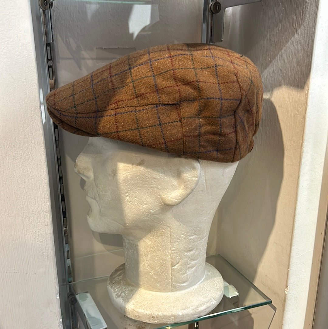 Coppola nuova inglese ruggine a fantasia in lana - English New Flat Cap