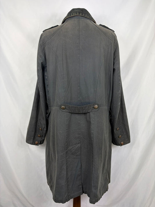 Trench Barbour blu donna modello Addington Uk16 Navy wax lady trench uk16 tg. 44/46 - Shop In London