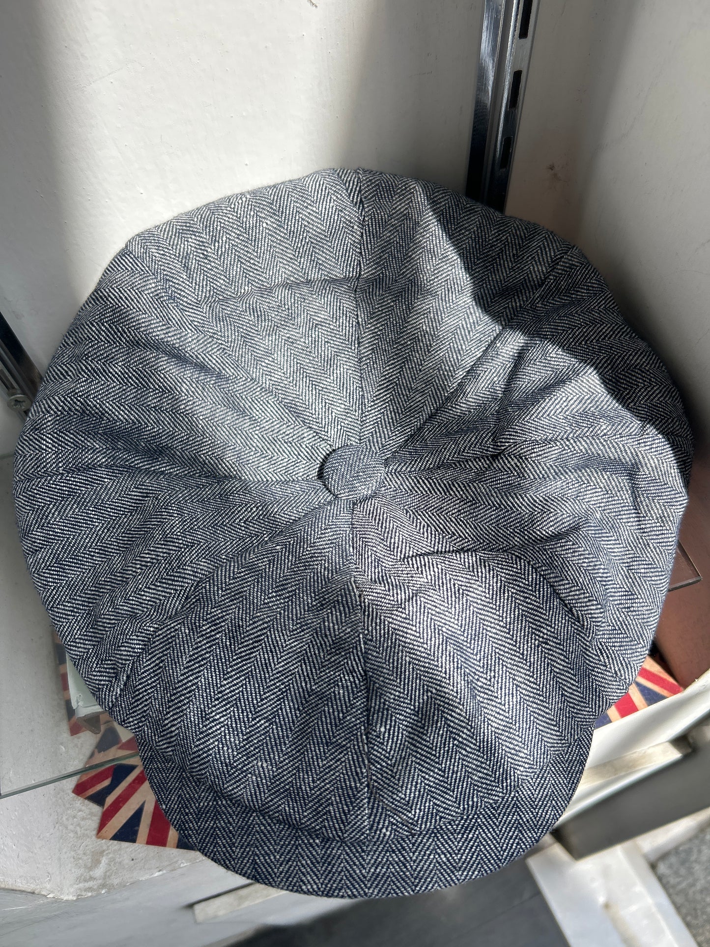 Coppola in lino inglese a otto spicchi Newsboy a spina di pesce - Linen Newsboy Cap One size