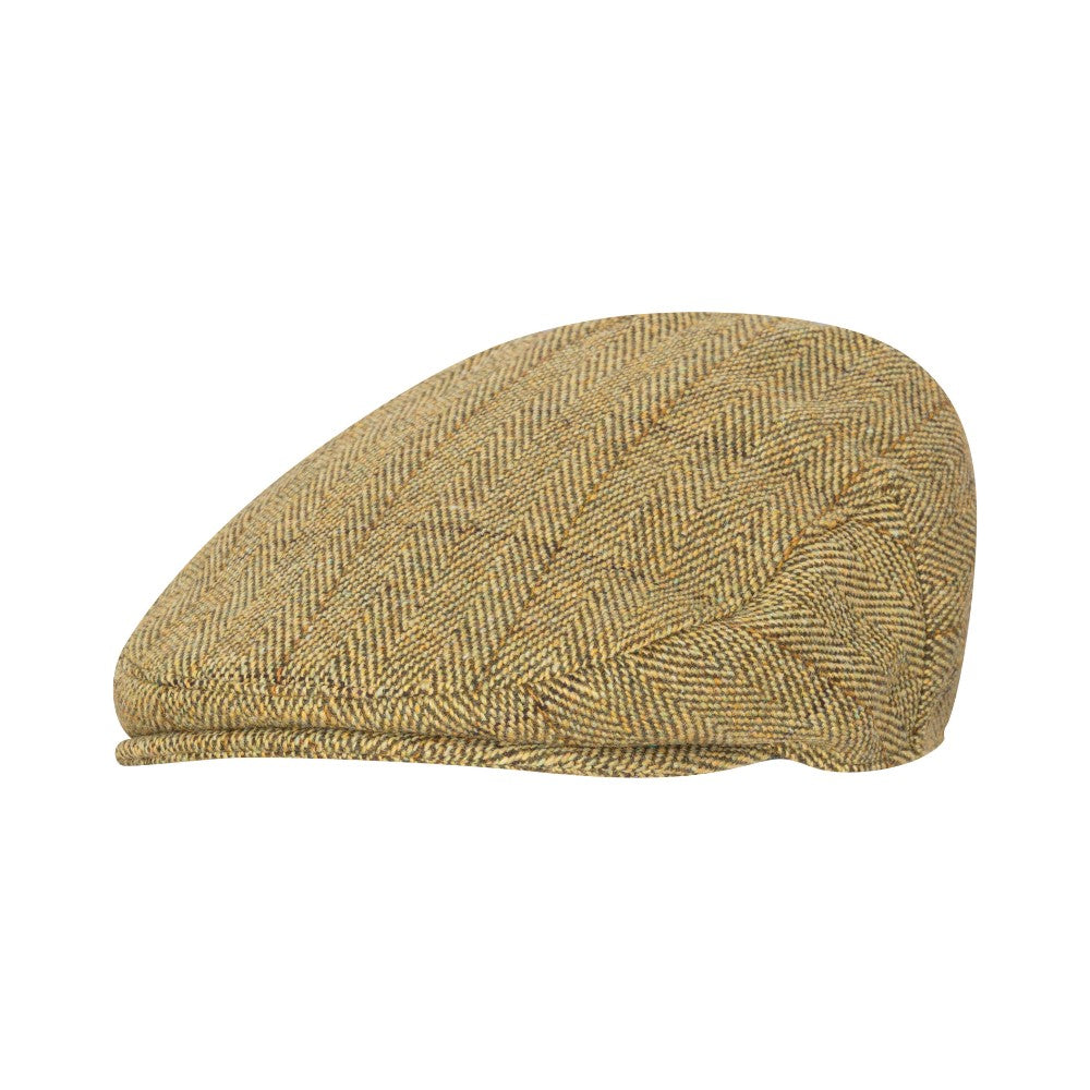 Coppola in Tweed verde chiara lana e impermeabile - New Cambridge Wool Tweed Flat Cap