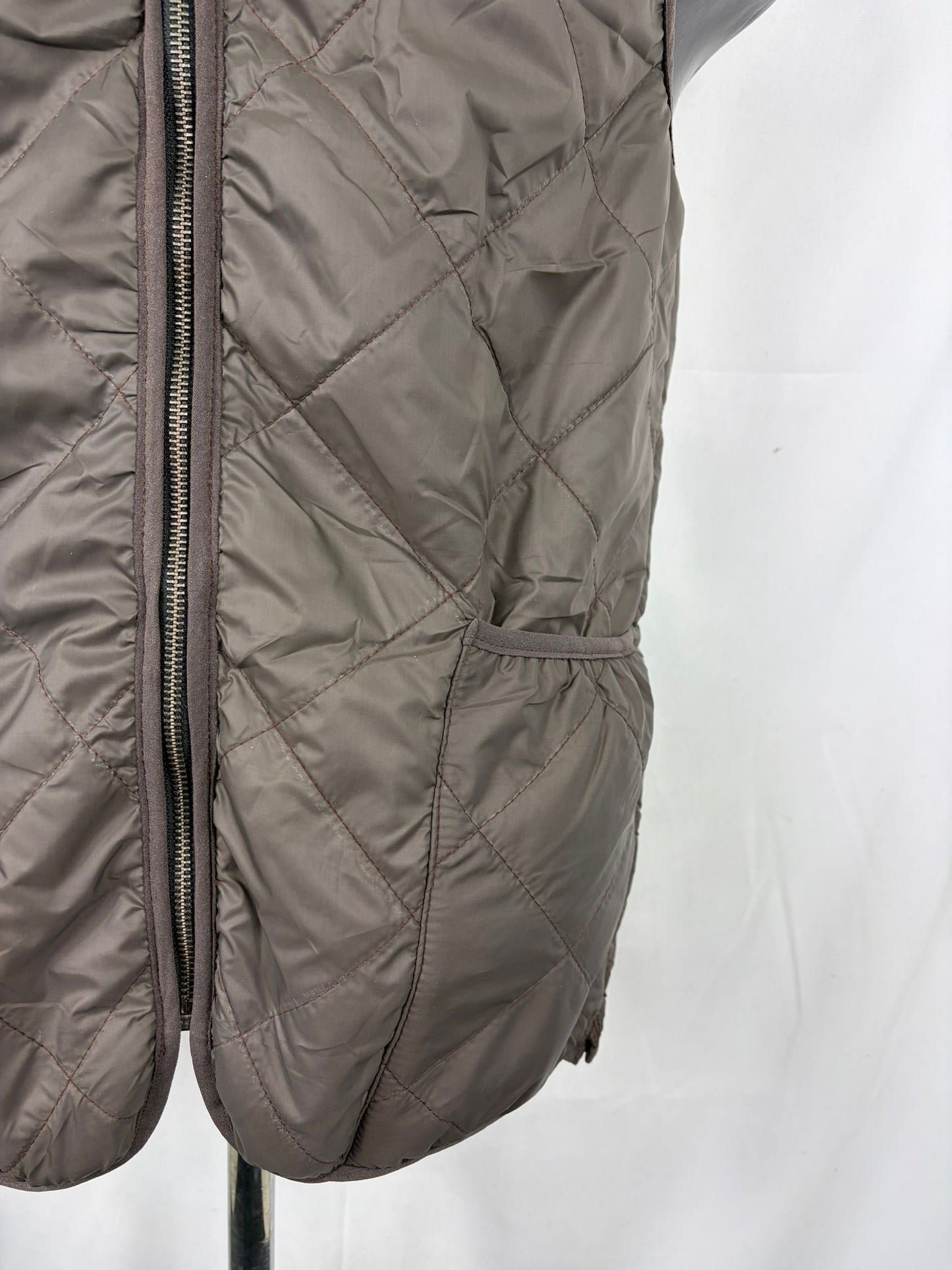 Gilet Imbottitura nuova Marrone con zip compatibile per Barbour - Shop In London