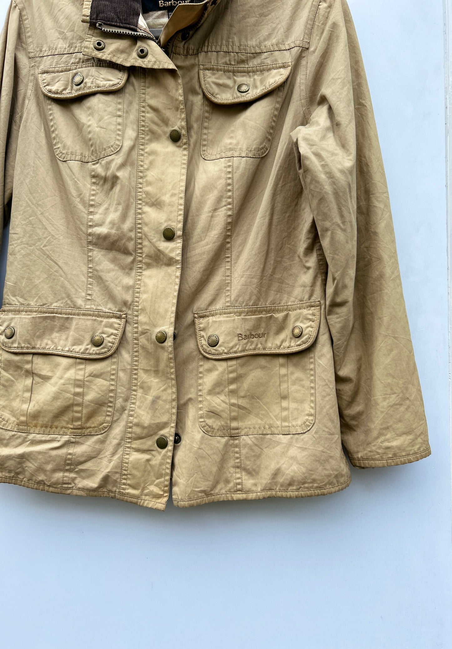 Barbour Giacca Donna Beige Small Tg.40 Lady Utility Jacket UK10