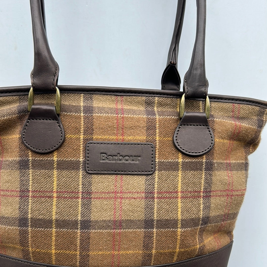 Borsa Barbour inverno tartan marrone - Winter Lady medium Tote