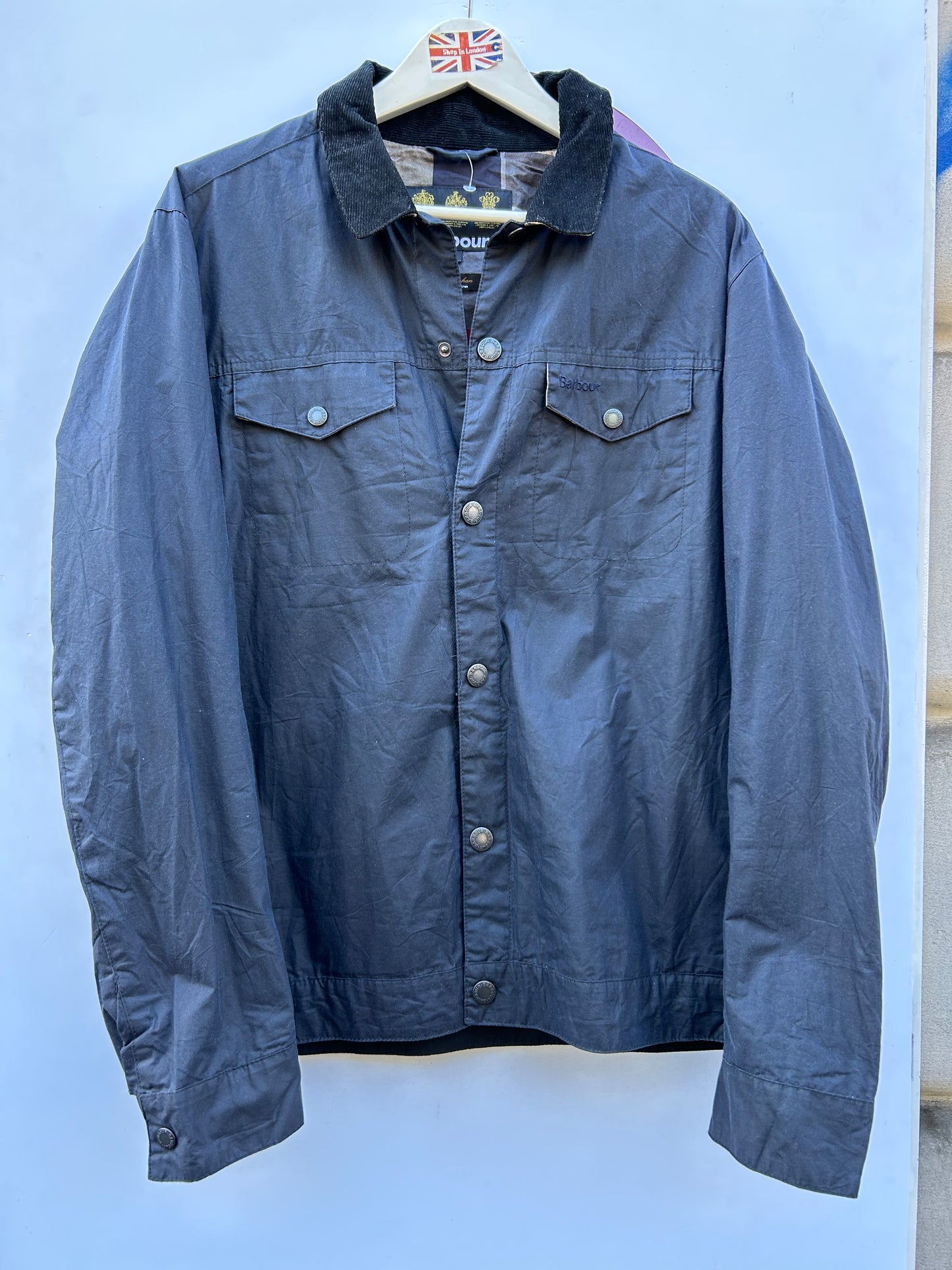 Giacca Barbour corta blu Large- Man Navy Short Jacket Size L