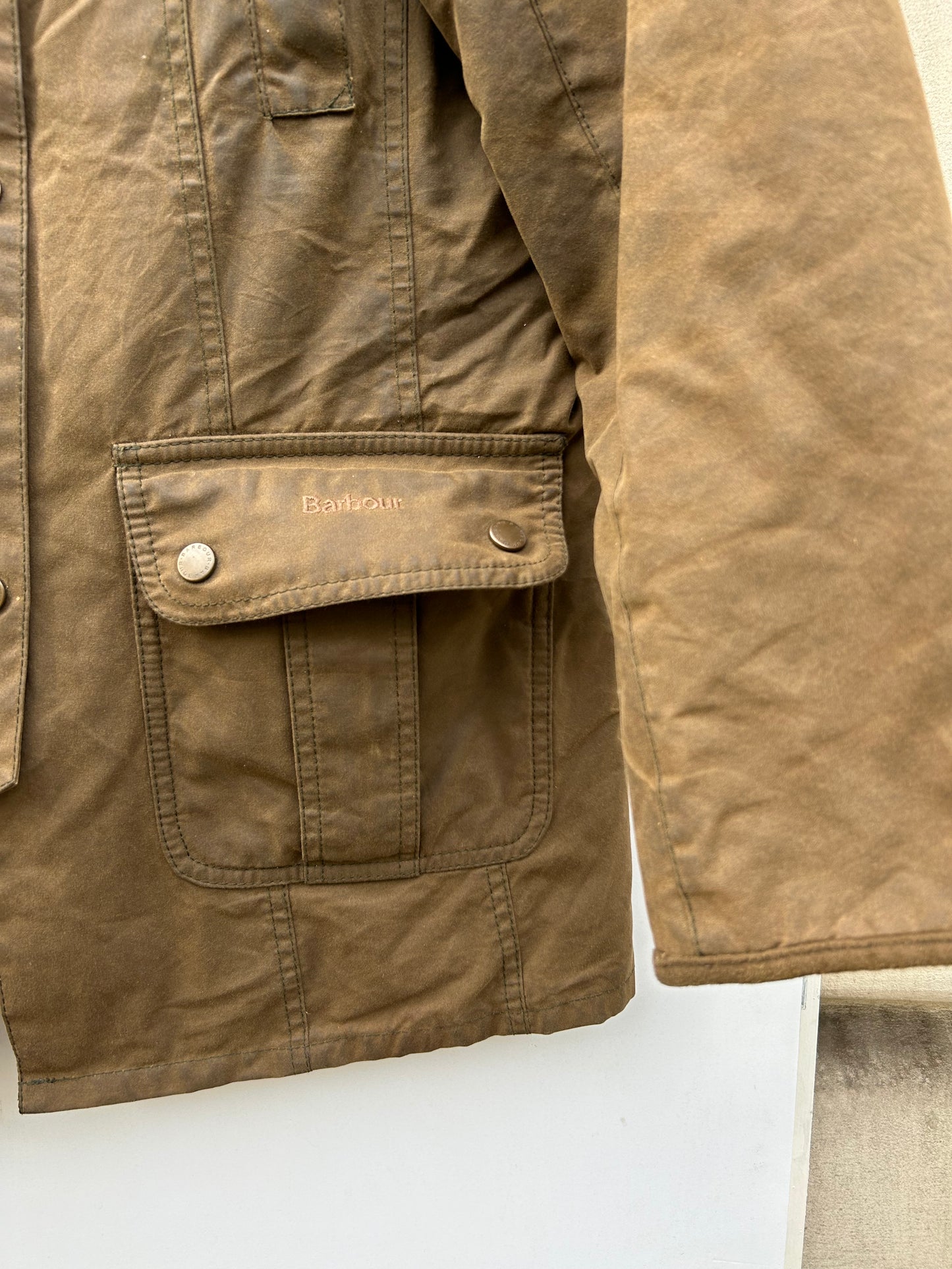 Barbour oliva da donna Bonnington UK12 tg.42 Olive wax lady Jacket