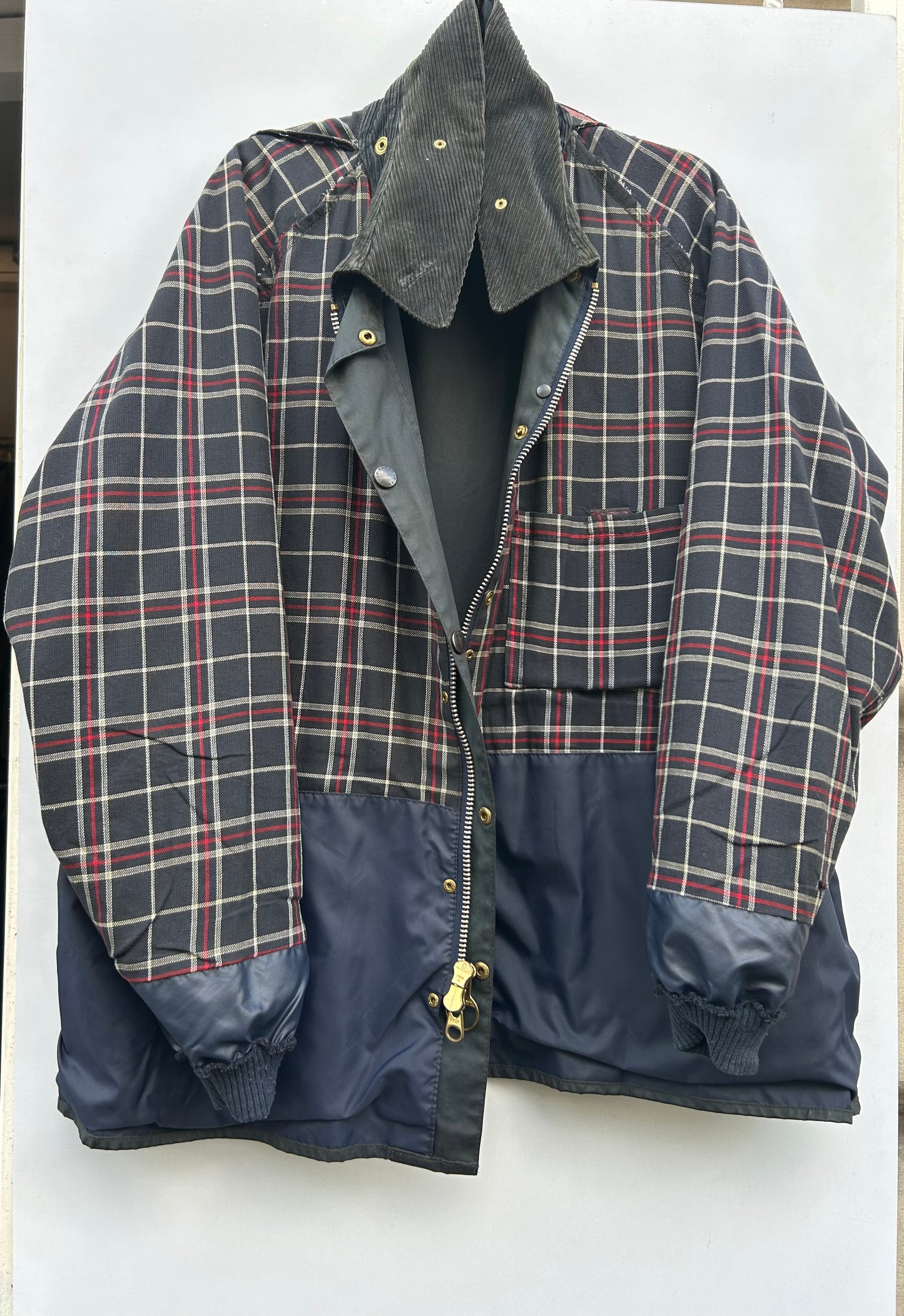Barbour Giacca Bedale Blu Vintage C52/132 CM XXXL Navy Waxed Bedale Jacket
