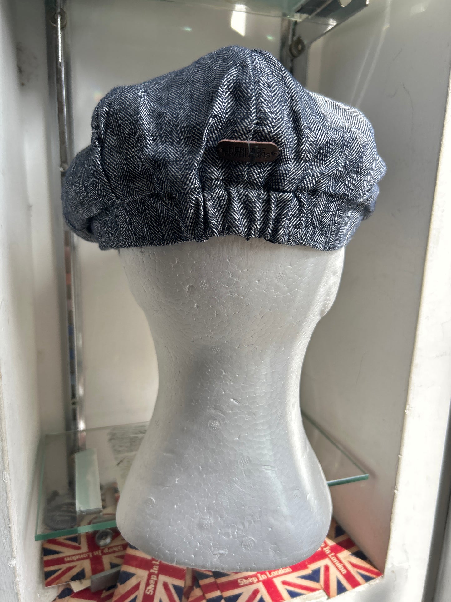 Coppola in lino inglese a otto spicchi Newsboy a spina di pesce - Linen Newsboy Cap One size