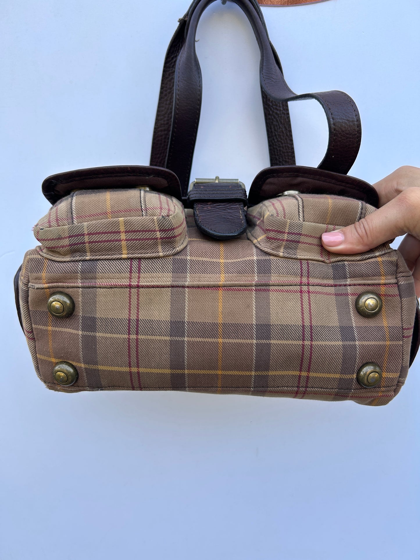 Borsa Barbour donna in tartan e pelle - Brown Tartan Shoulder bag