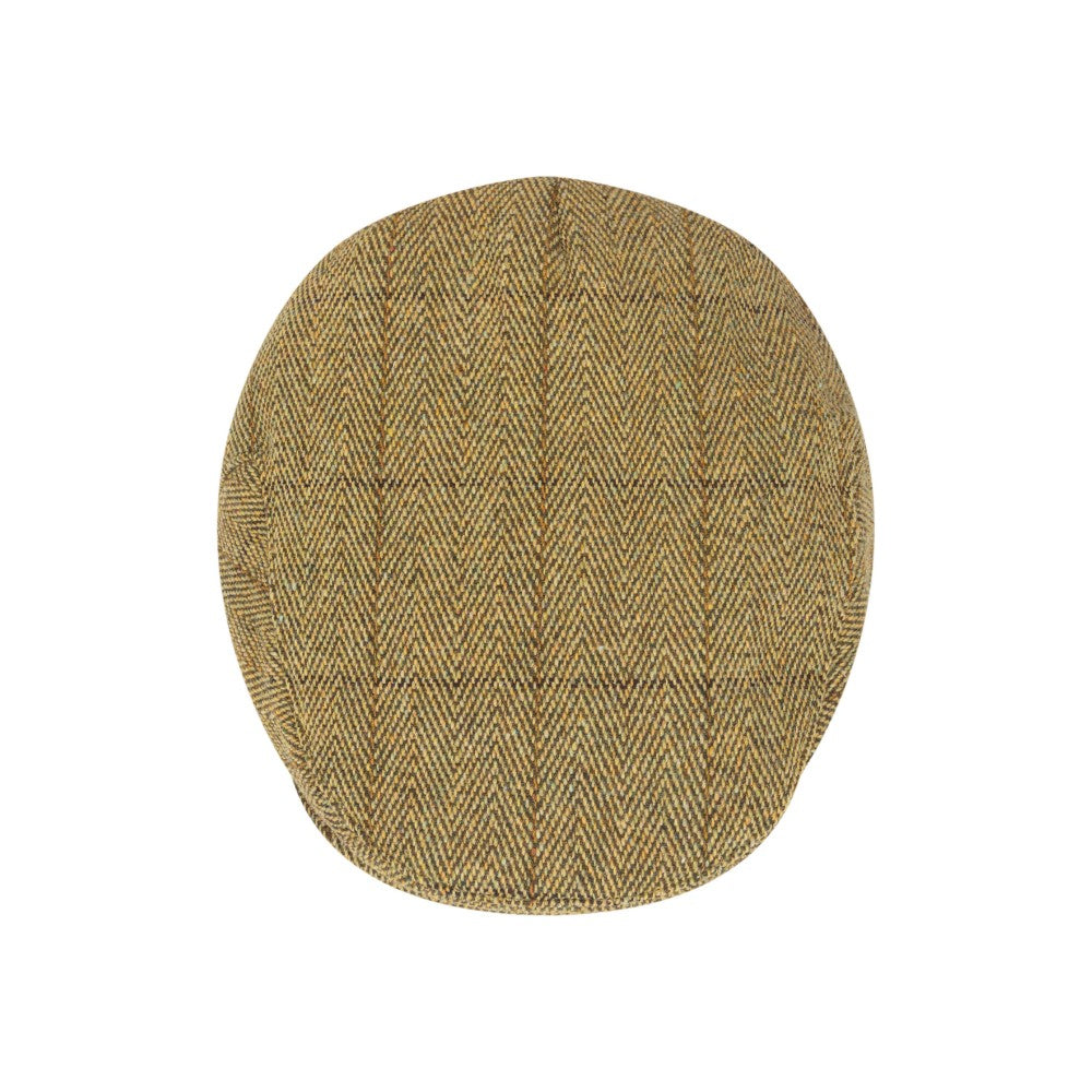 Coppola in Tweed verde chiara lana e impermeabile - New Cambridge Wool Tweed Flat Cap