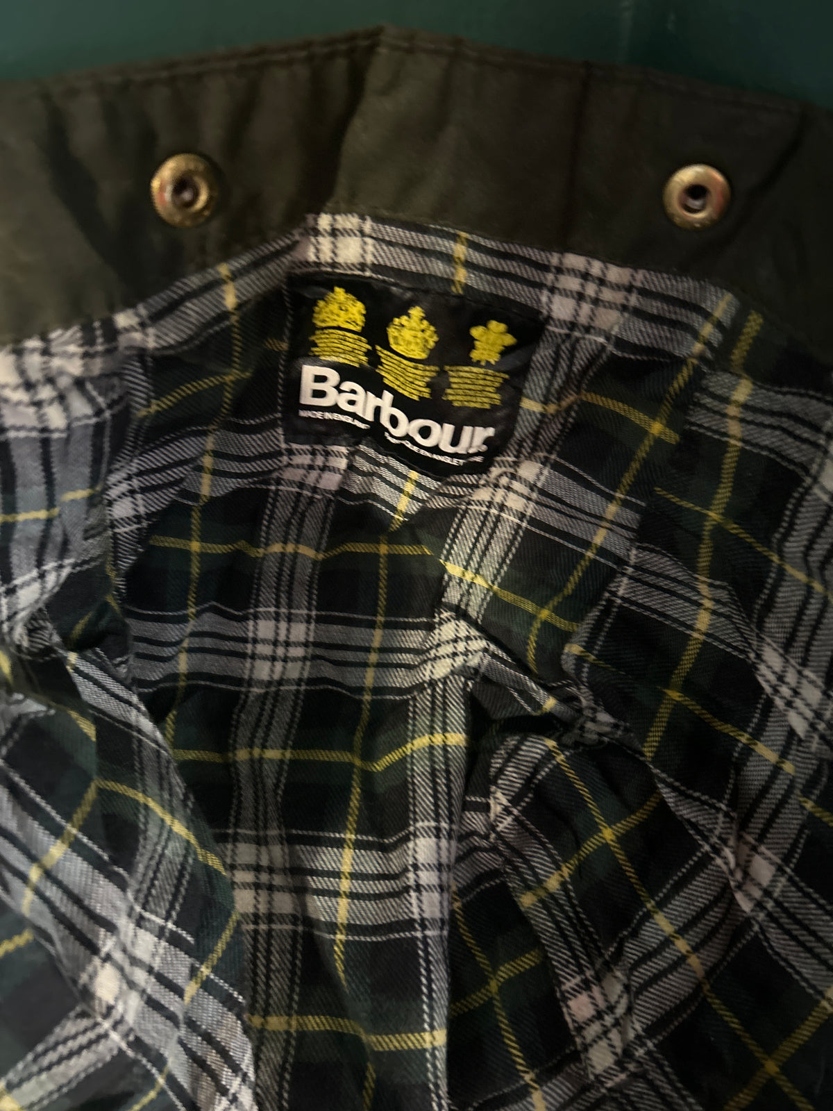 Cappuccio Barbour verde vintage - Vintage Green Barbour Hood