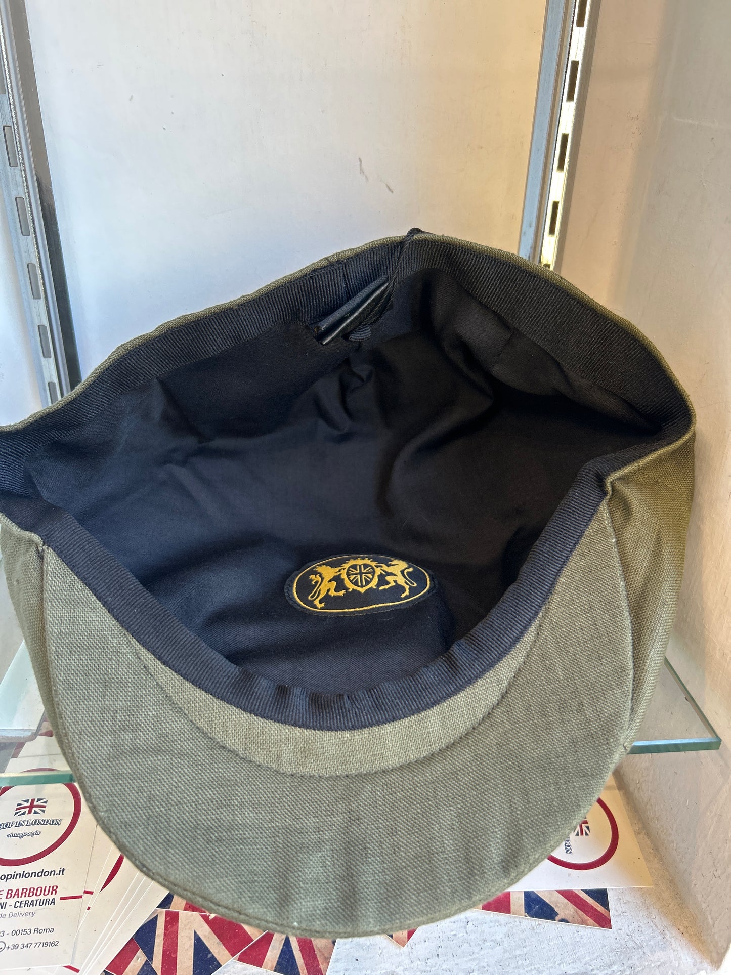 Coppola nuova inglese in lino verde militare Newsboy Cap - Peaky Blinders Olive Linen Newsboy Cap