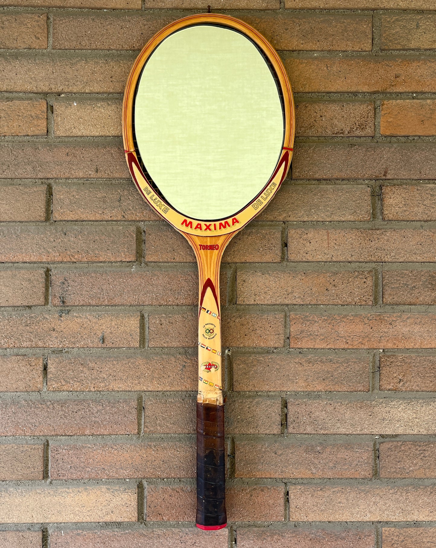 Racchetta Maxima Vintage in Legno con Specchio- Vintage Mirror tennis wood Racket