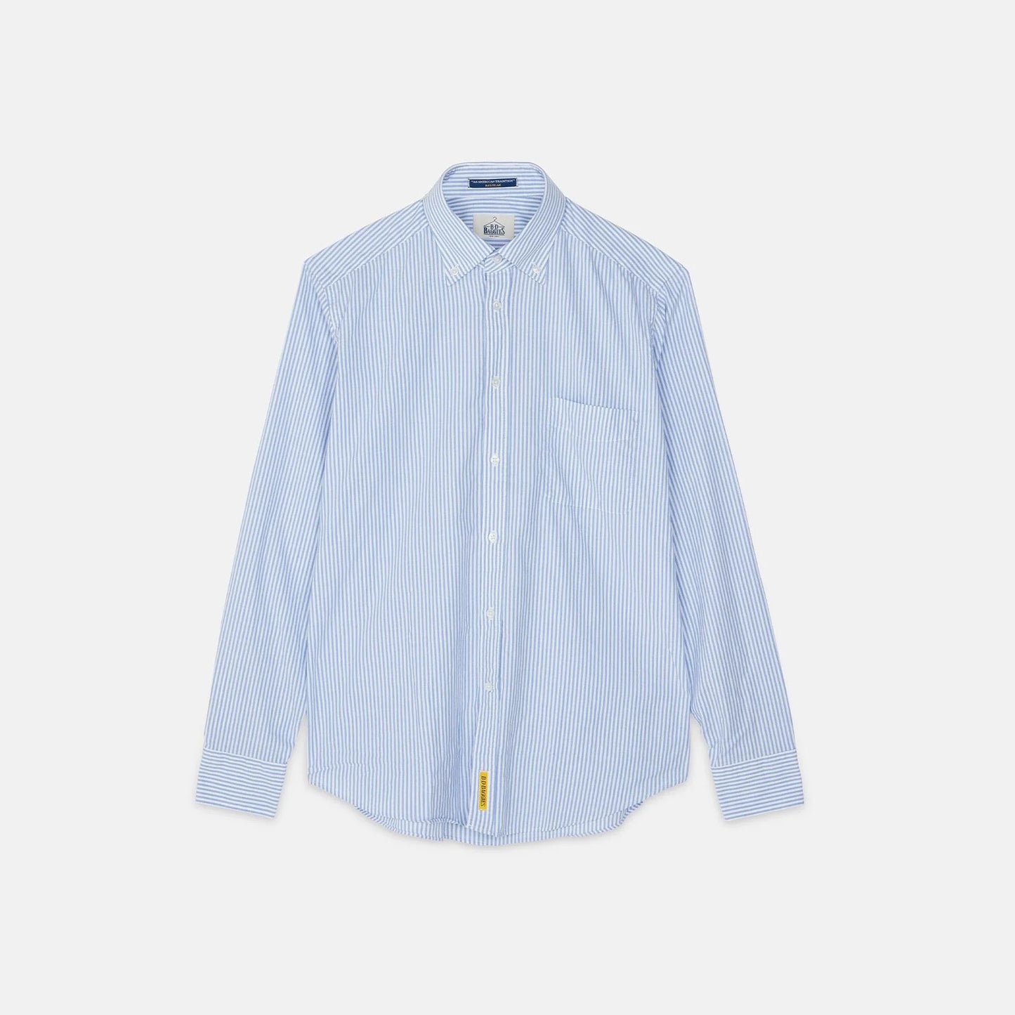 Camicia Bradford in cotone tessuto Oxford a righe celeste regular fit by B.D. BAGGIES