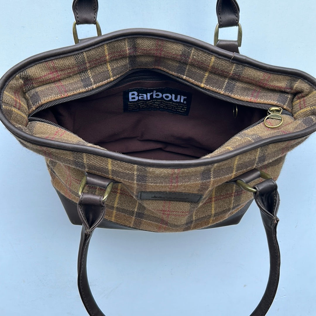 Borsa Barbour inverno tartan marrone - Winter Lady medium Tote