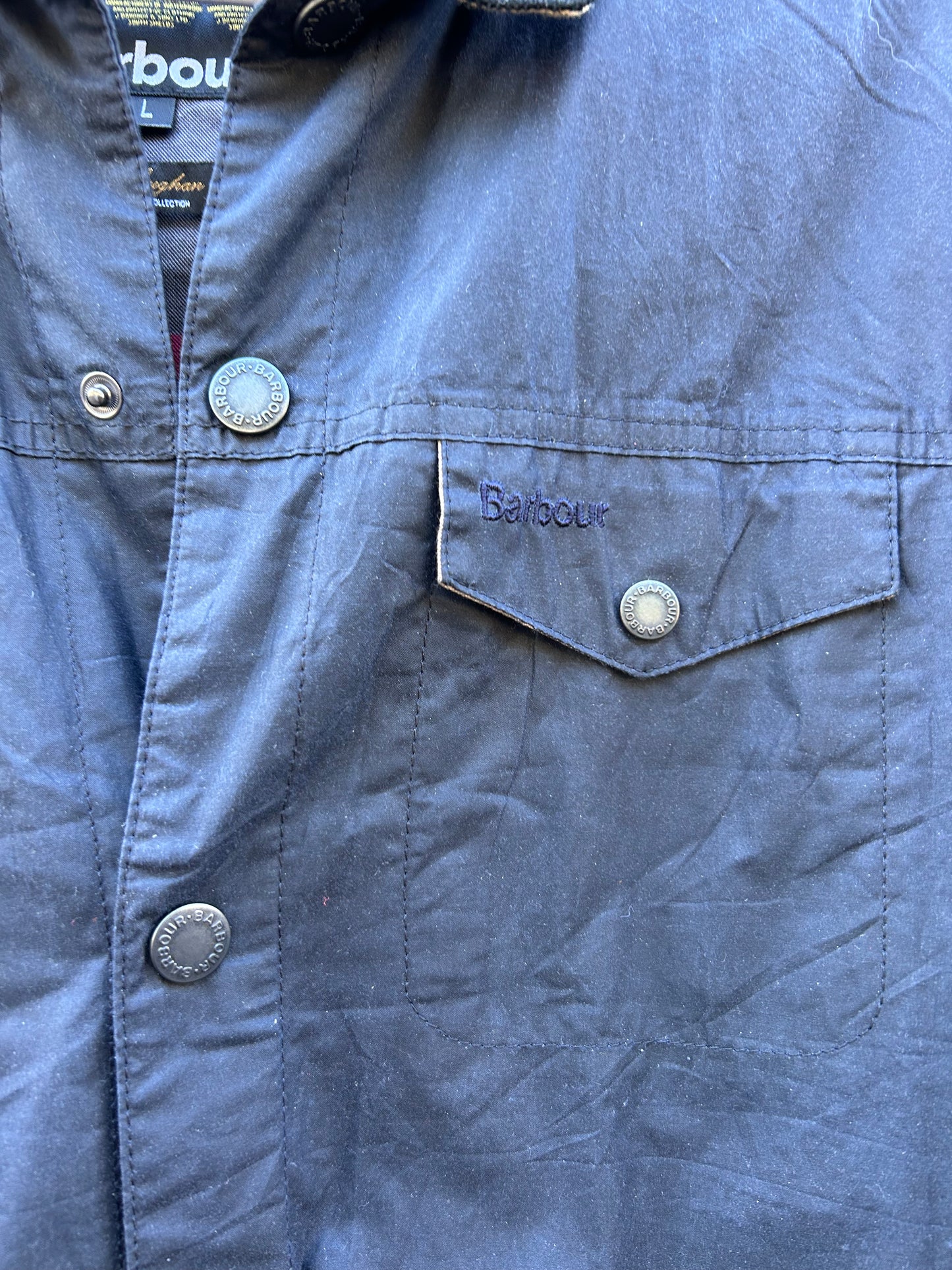 Giacca Barbour corta blu Large- Man Navy Short Jacket Size L