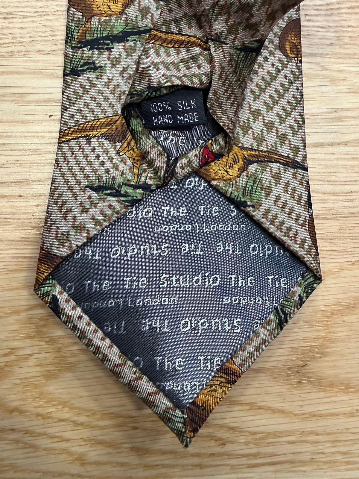 Cravatta inglese in seta tartan con fagiano- English Tartan pheasant Silk Tie