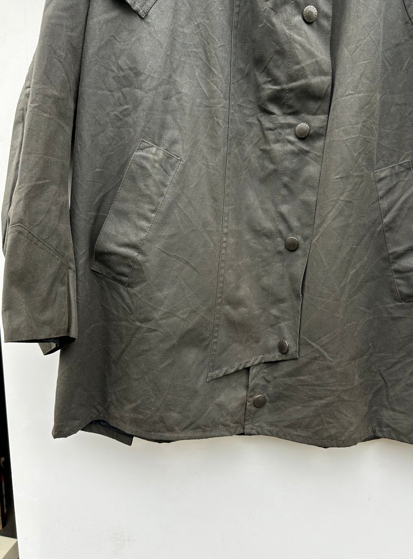 RARO Barbour Backhouse Nero C42/107cm Riding short Black Wax Jacket Large
