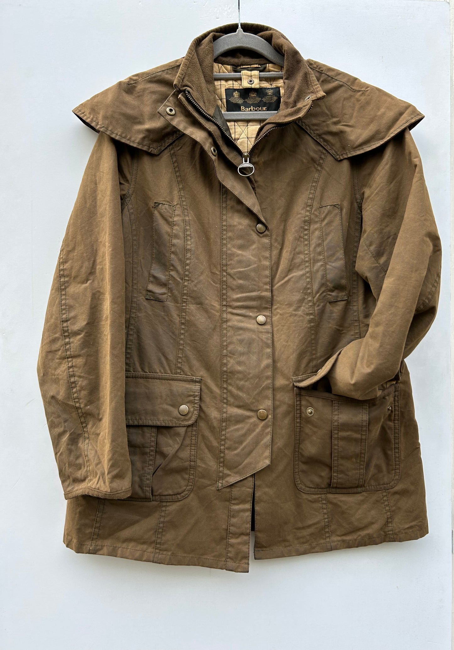 Barbour oliva da donna Bonnington UK12 tg.42 Olive wax lady Jacket