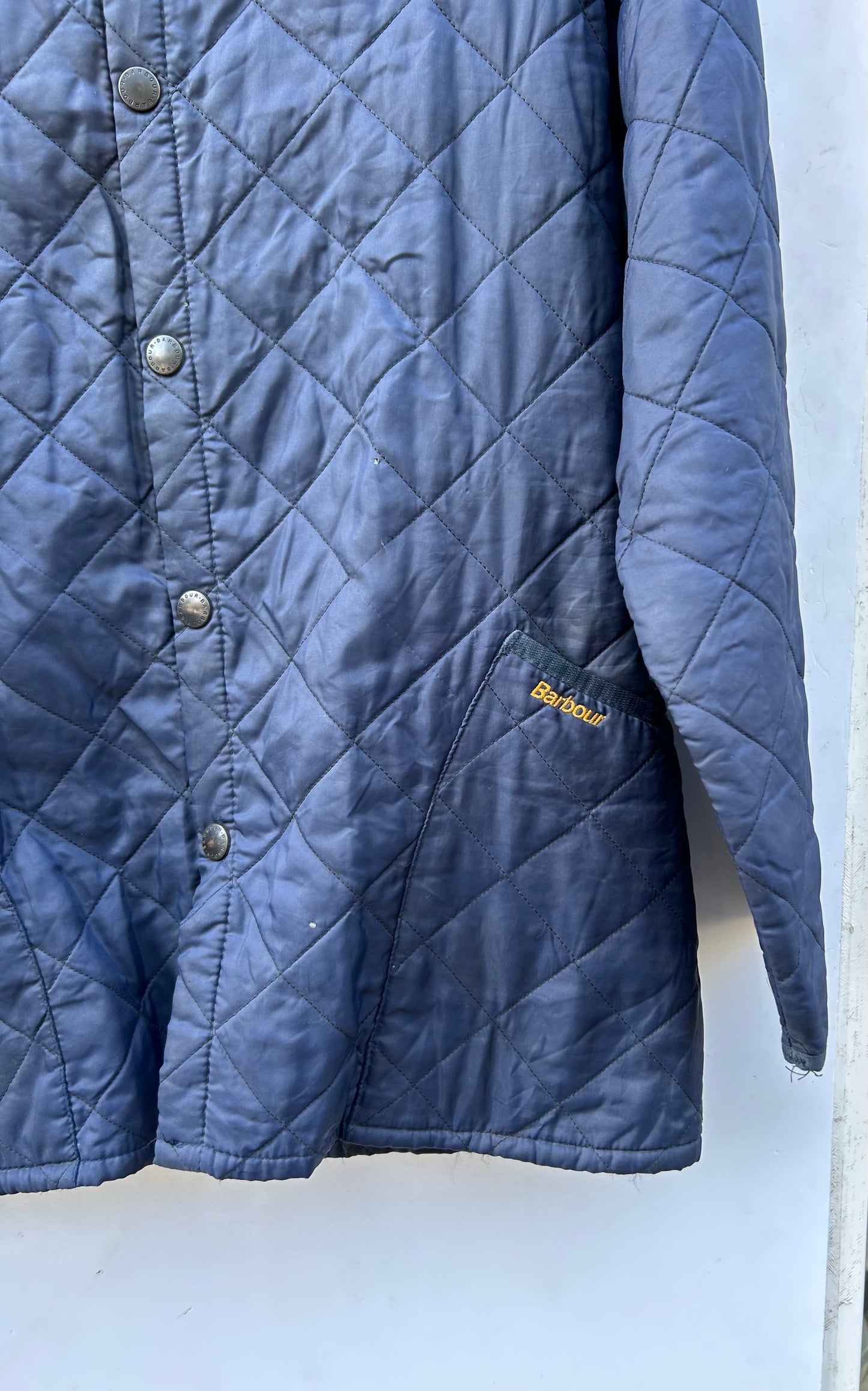Giacca Barbour a vento Liddesdale anni 90 blu Medium Quilted Navy Man jacket size M