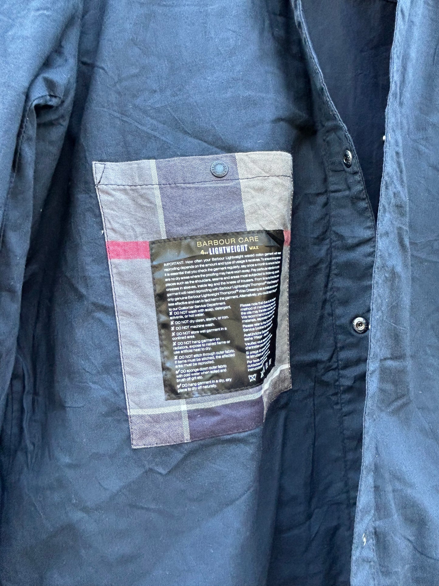 Giacca Barbour corta blu Large- Man Navy Short Jacket Size L