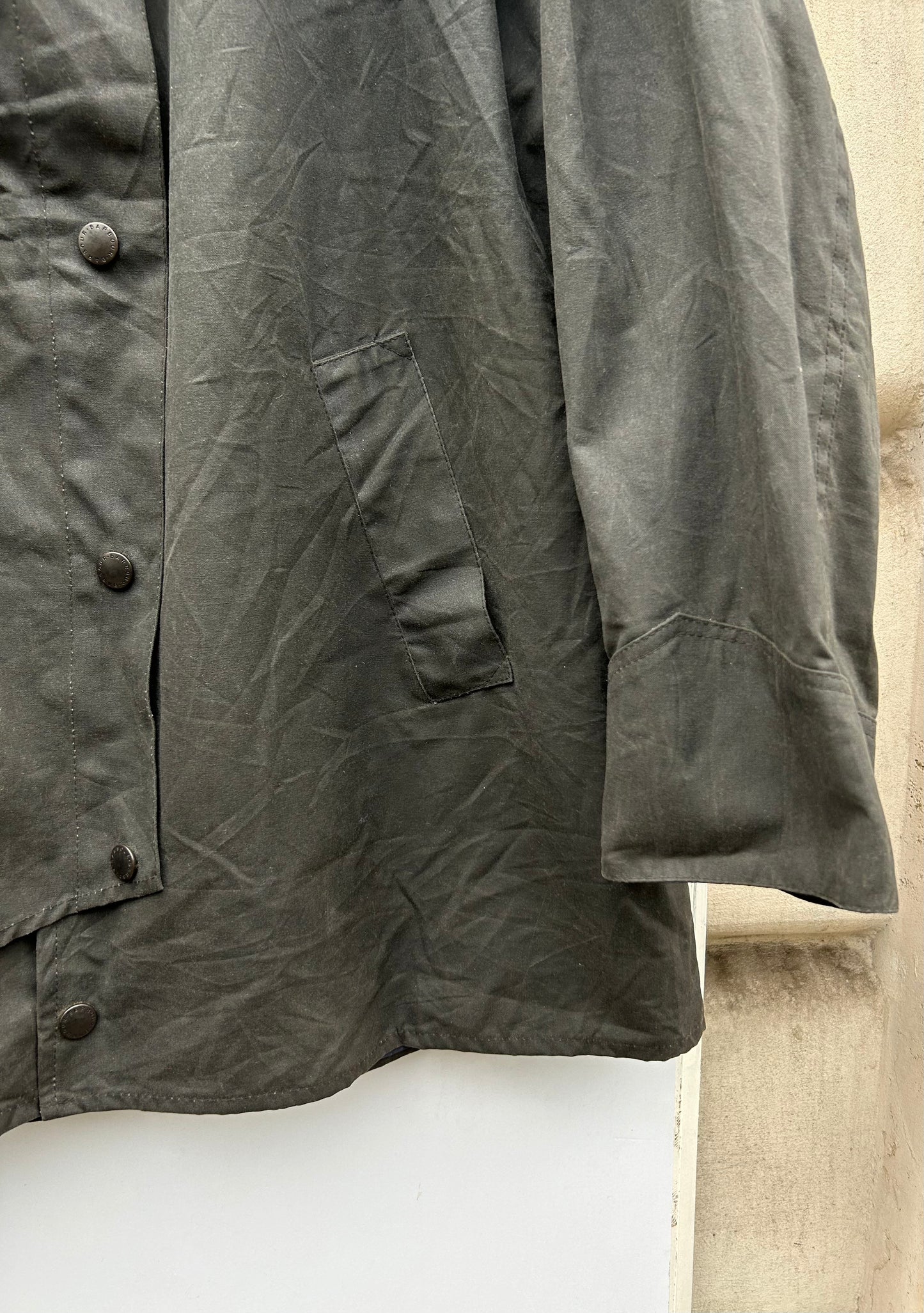 RARO Barbour Backhouse Nero C42/107cm Riding short Black Wax Jacket Large