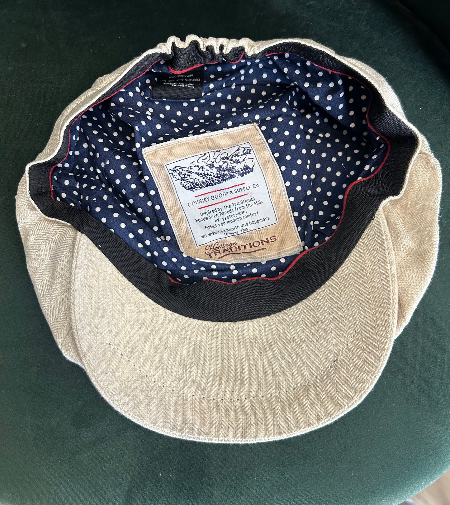 Coppola in lino inglese a otto spicchi Newsboy a spina di pesce - Linen Newsboy Cap One size