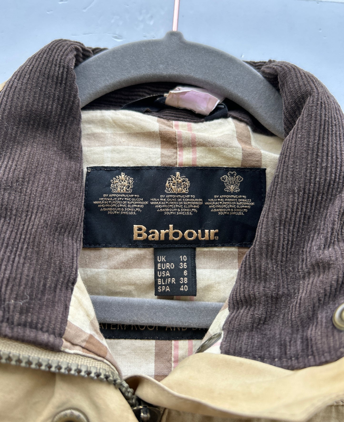 Barbour Giacca Donna Beige Small Tg.40 Lady Utility Jacket UK10