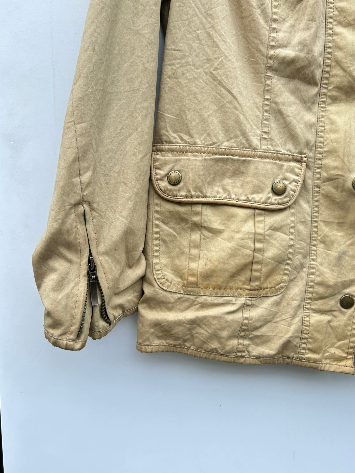 Barbour Giacca Donna Beige Small Tg.40 Lady Utility Jacket UK10