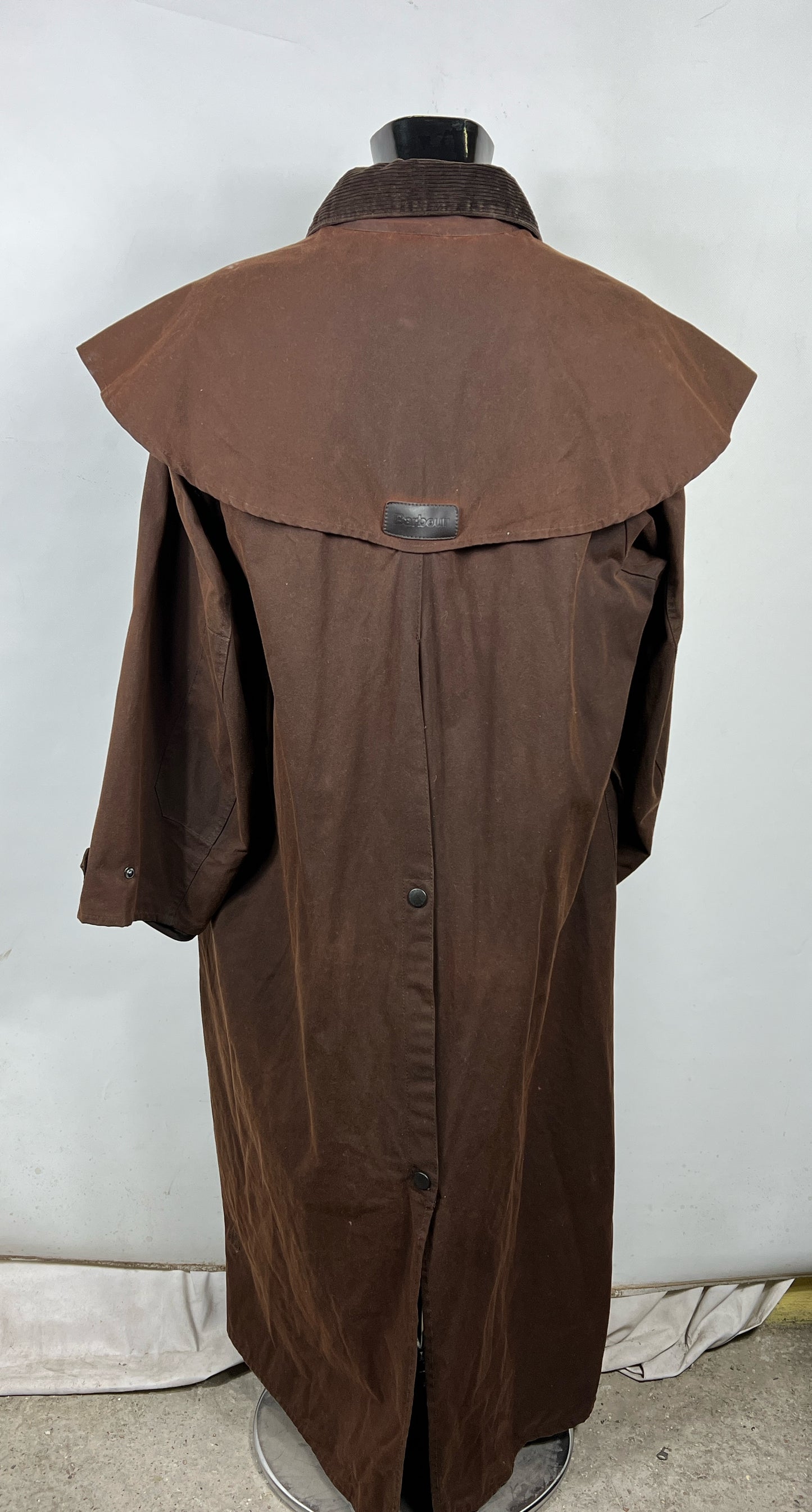 RARO Cappotto Barbour STOCKMAN marrone Large Man Brown wax Long Coat Size L