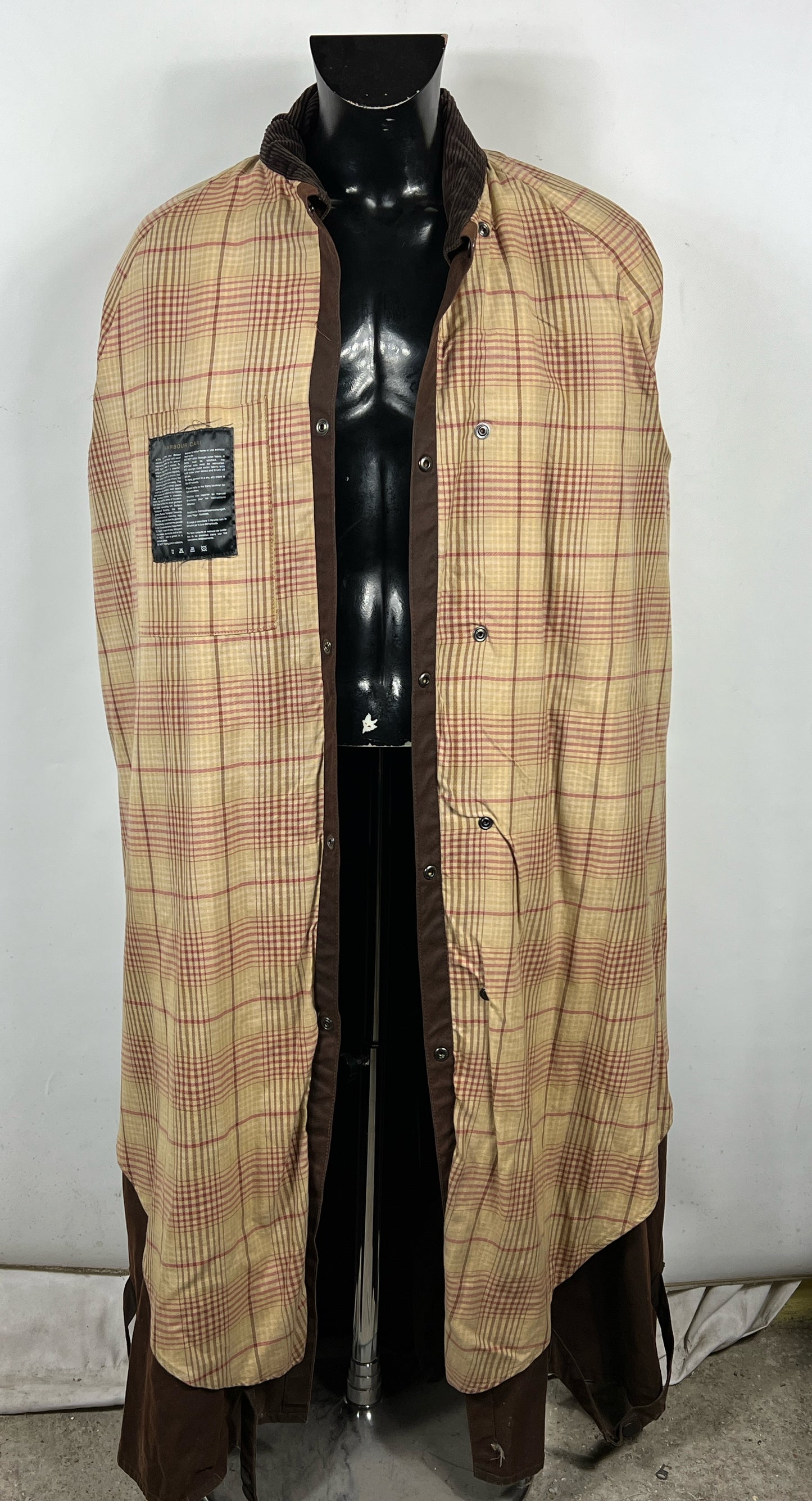 RARO Cappotto Barbour STOCKMAN marrone Large Man Brown wax Long Coat Size L