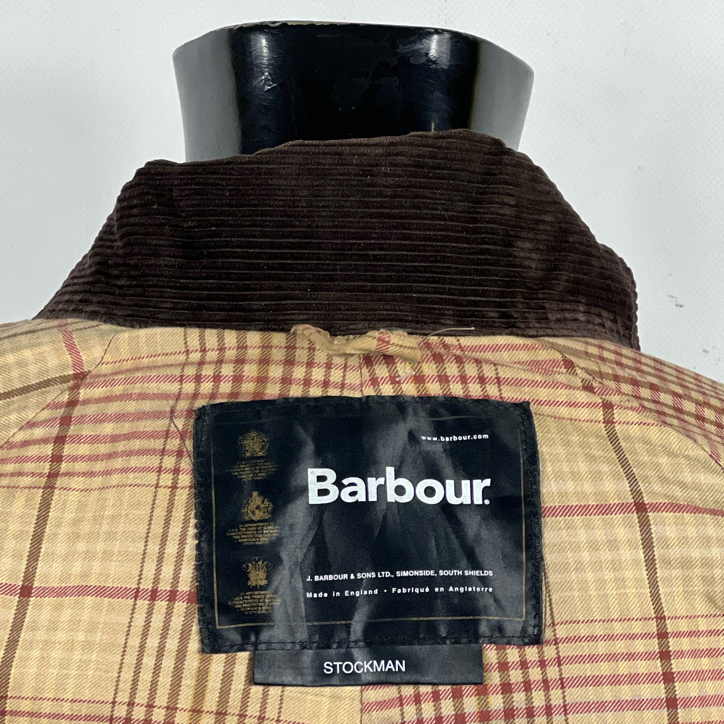 RARO Cappotto Barbour STOCKMAN marrone Large Man Brown wax Long Coat Size L