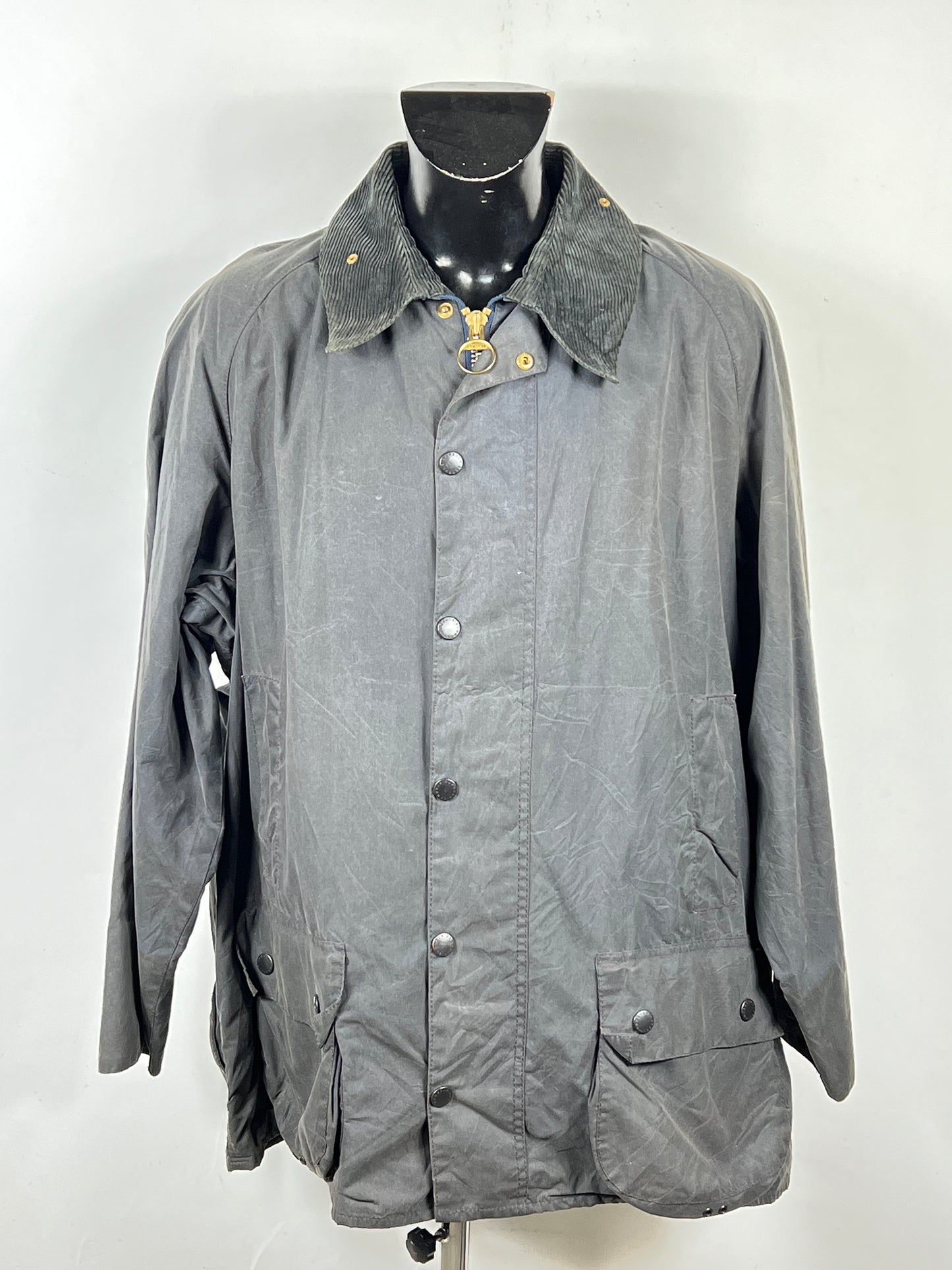 Barbour Giacca Beaufort vintage blu C50/127cm Navy Wax Beaufort jacket XXL