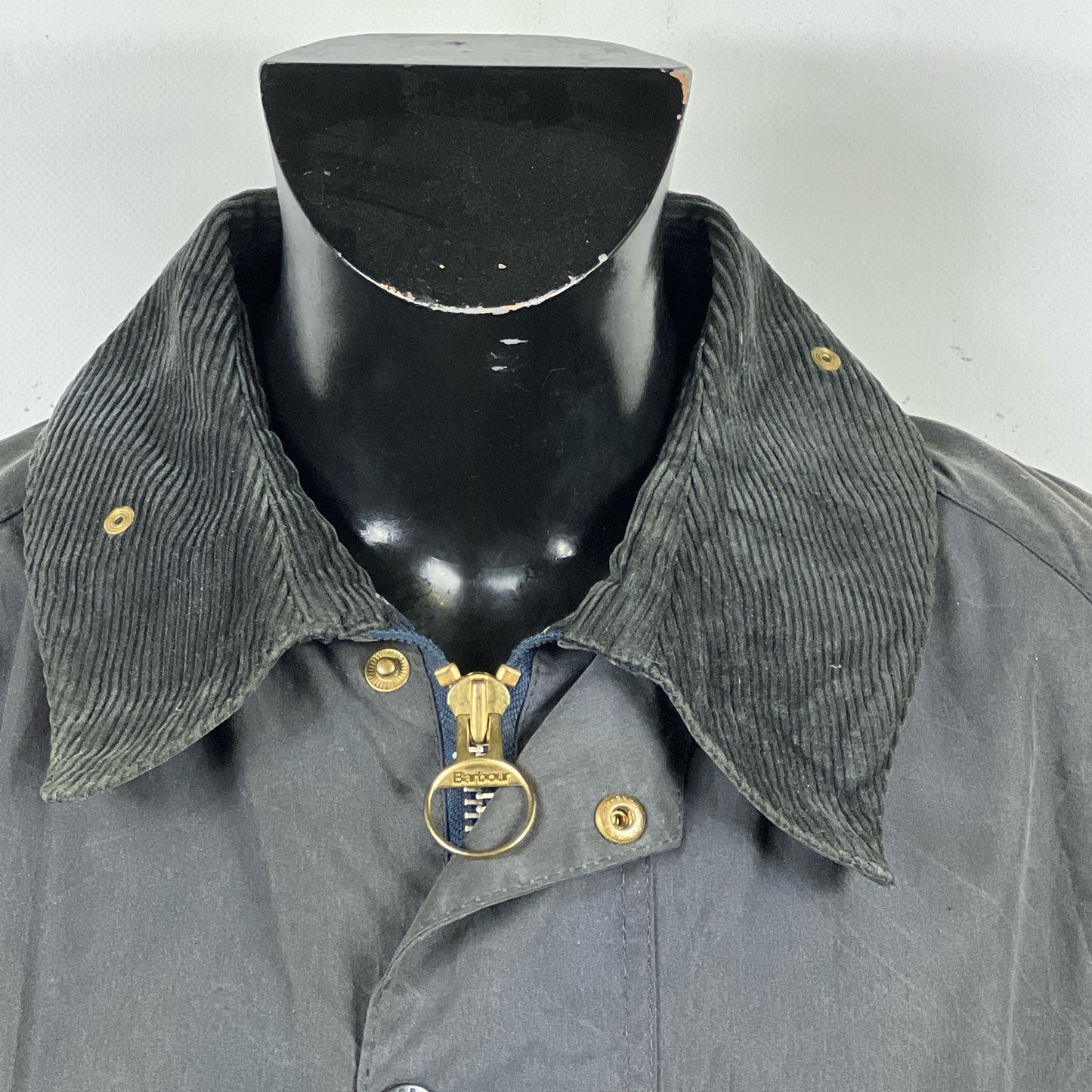 Barbour Giacca Beaufort vintage blu C50/127cm Navy Wax Beaufort jacket XXL