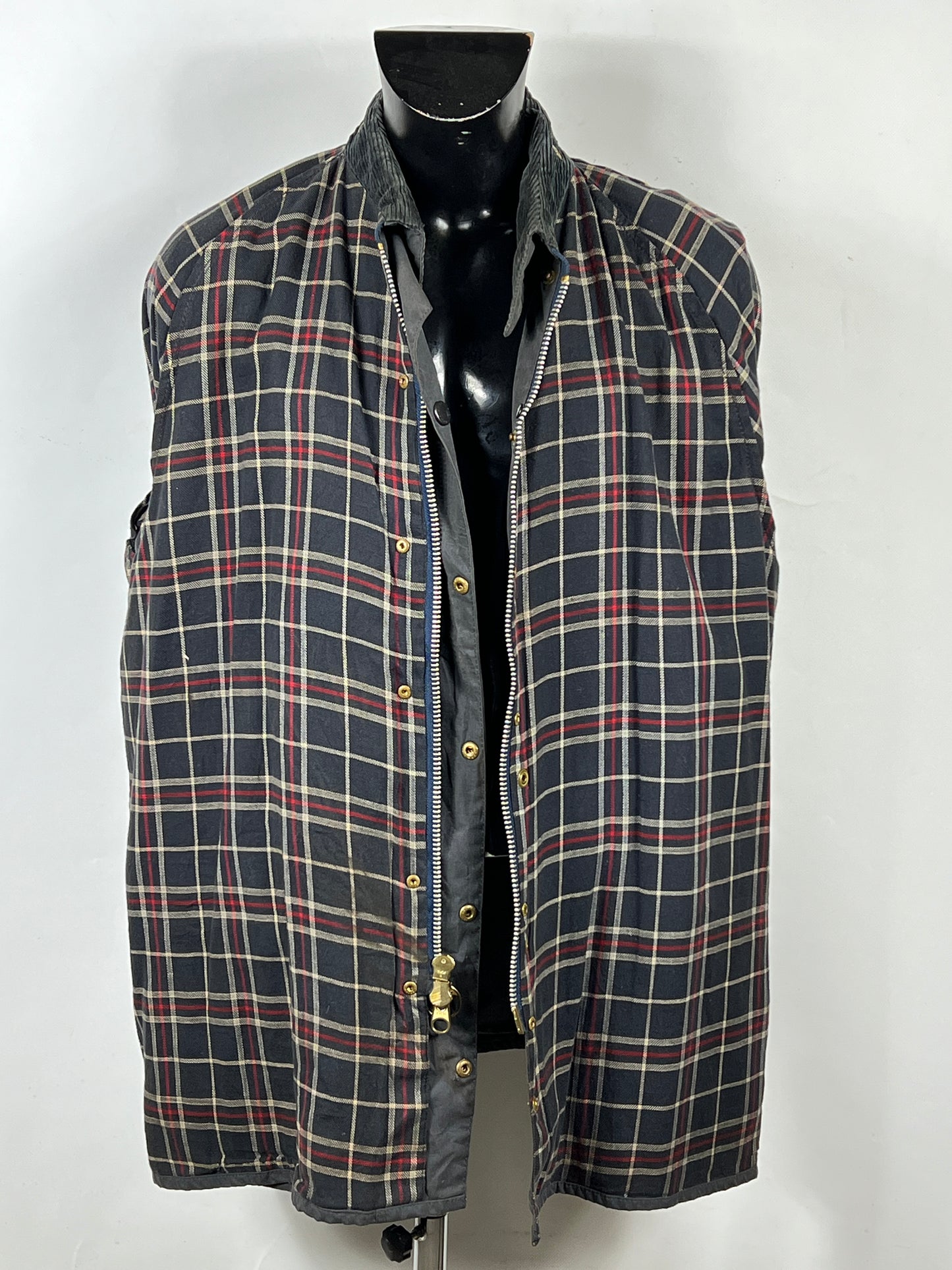 Barbour Giacca Beaufort vintage blu C50/127cm Navy Wax Beaufort jacket XXL