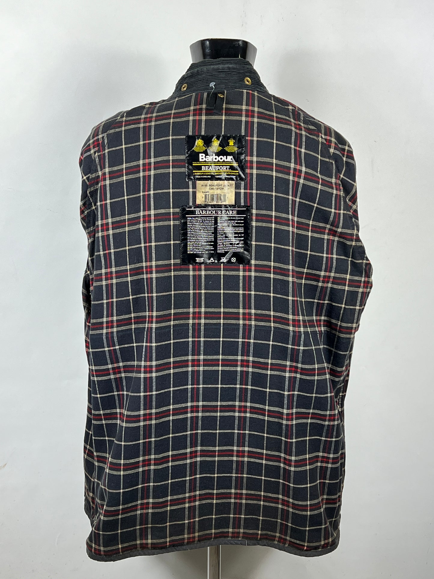 Barbour Giacca Beaufort vintage blu C50/127cm Navy Wax Beaufort jacket XXL