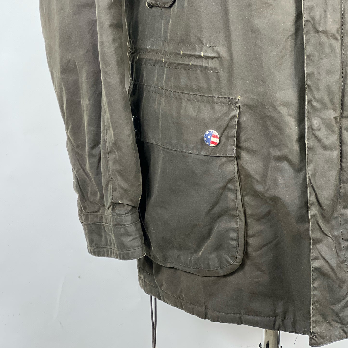 Parka Barbour verde con cappuccio Mc queen Small-Man Green Parka Jacket size Small