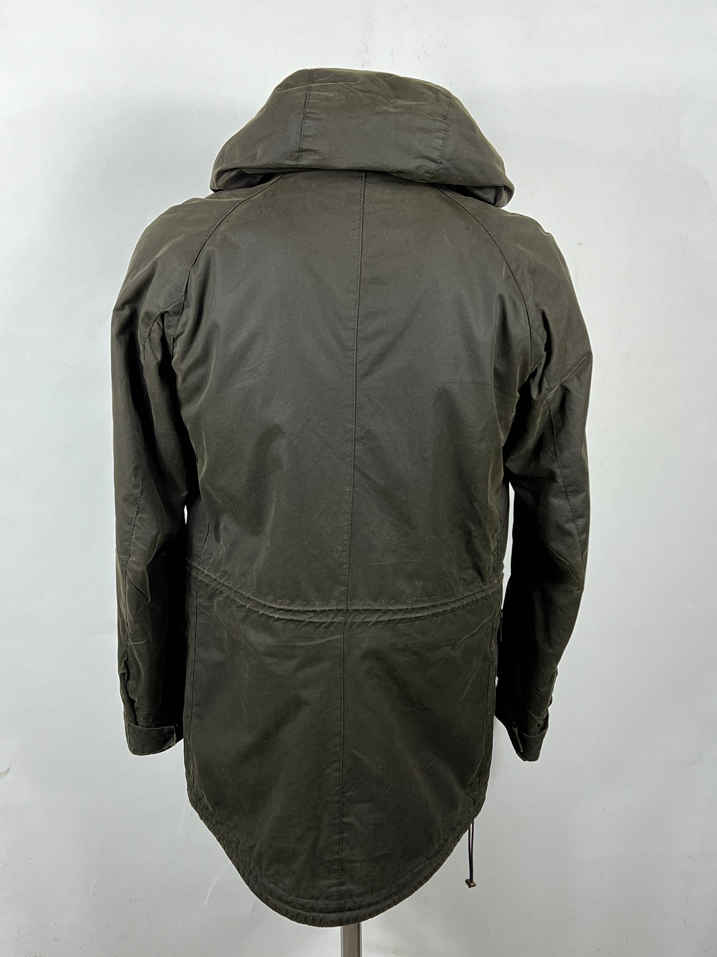 Parka Barbour verde con cappuccio Mc queen Small-Man Green Parka Jacket size Small