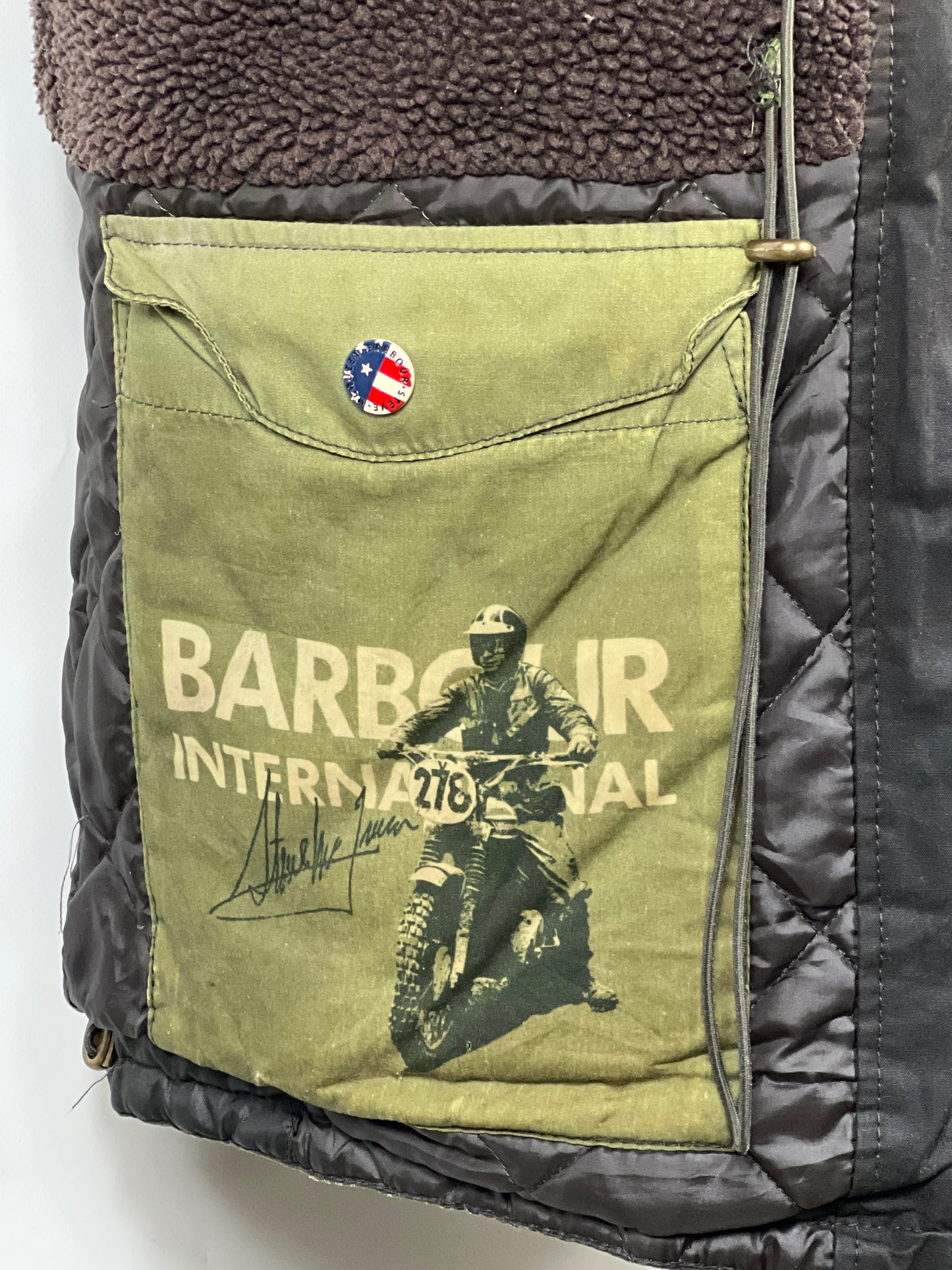 Parka Barbour verde con cappuccio Mc queen Small-Man Green Parka Jacket size Small