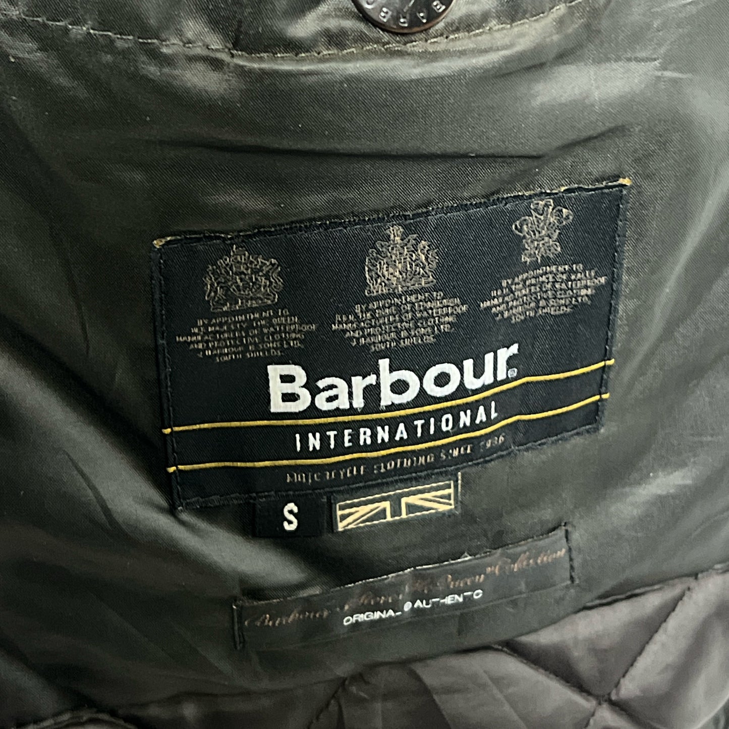 Parka Barbour verde con cappuccio Mc queen Small-Man Green Parka Jacket size Small