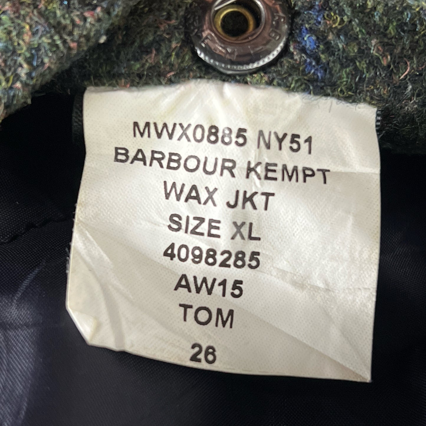 Giacca Barbour da uomo blu recente Kempt XL - Navy Wax man Jacket Size XL