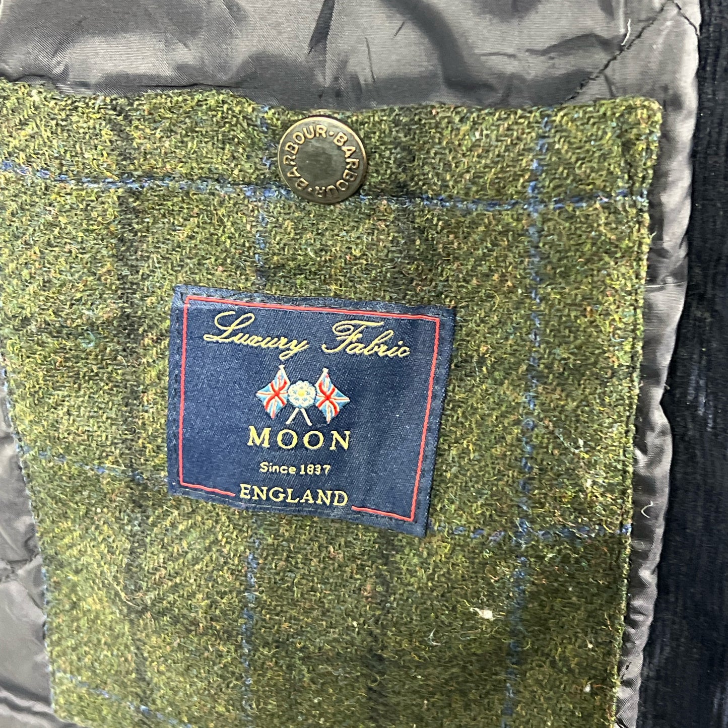 Giacca Barbour da uomo blu recente Kempt XL - Navy Wax man Jacket Size XL