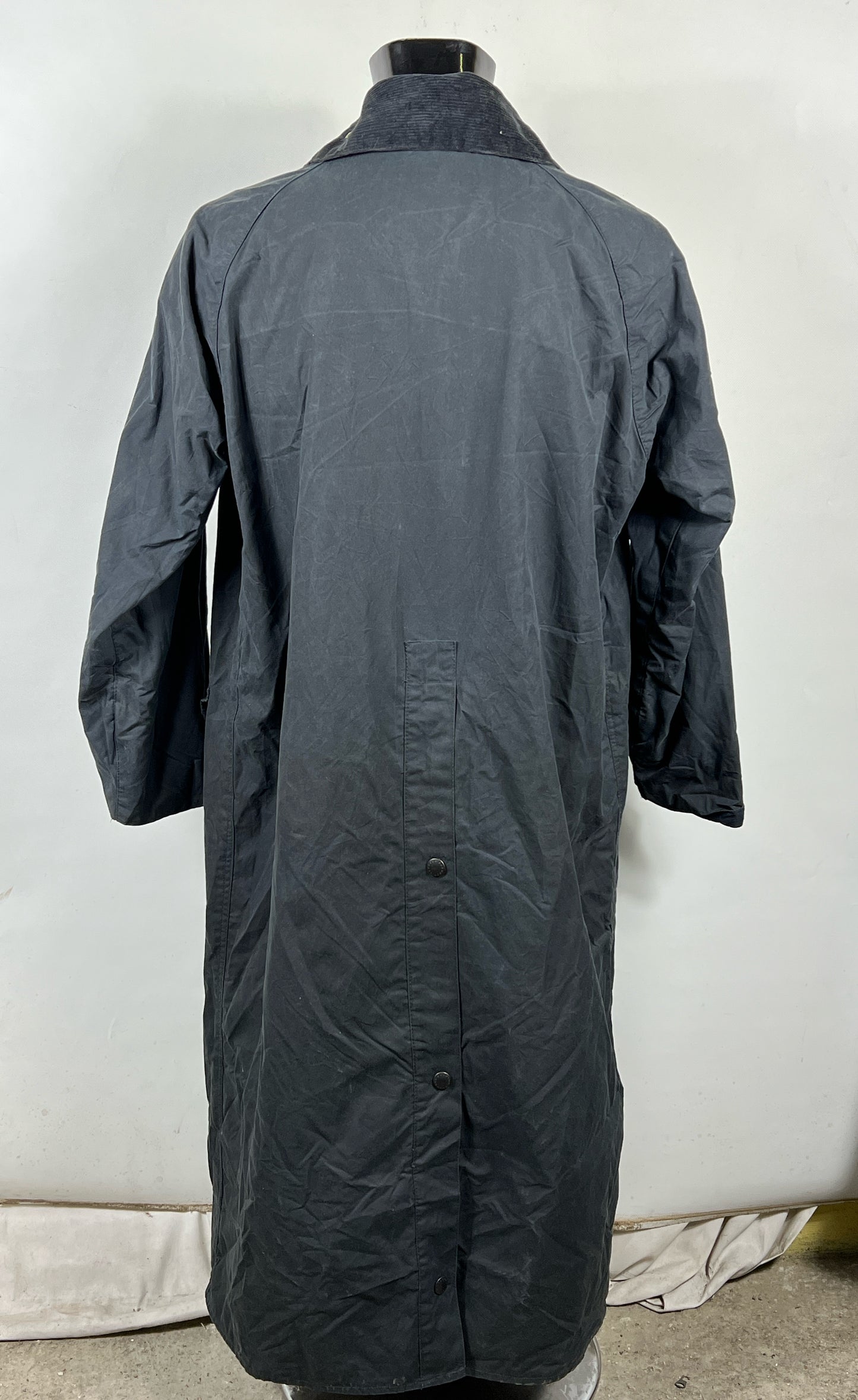 RARO Barbour Burghley blu Vintage C40/102cm Medium Vintage wax Burghley coat M