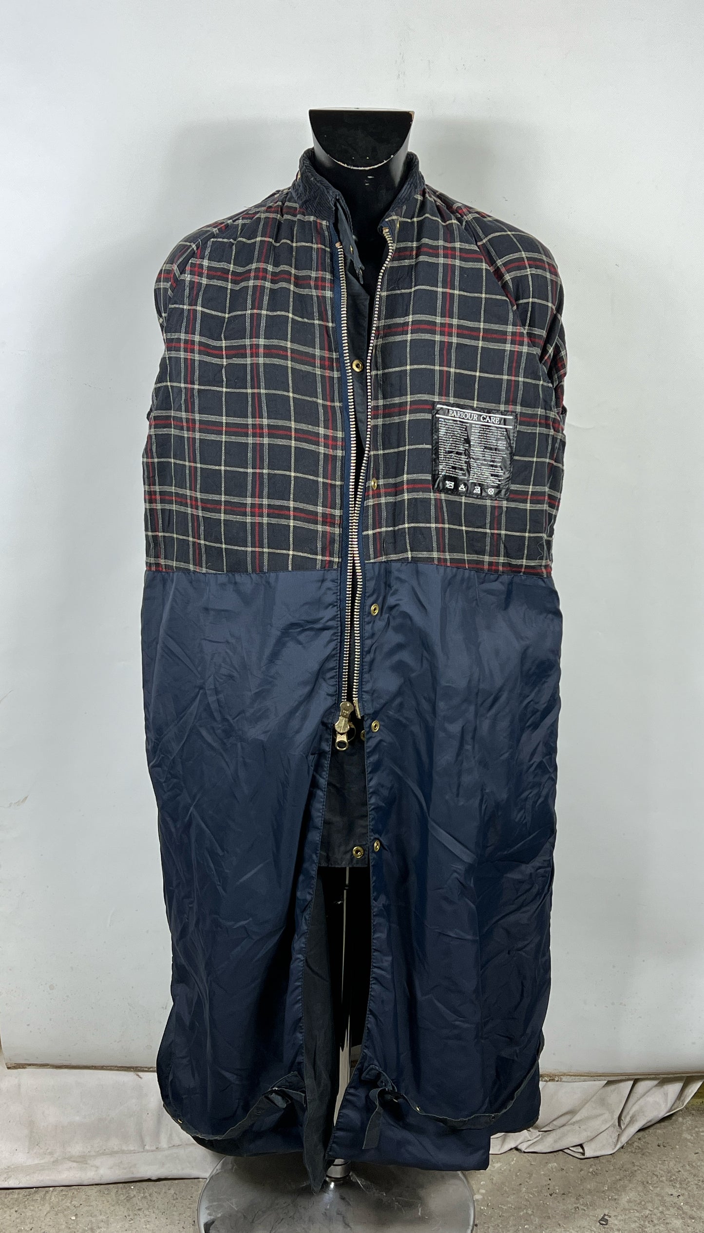 RARO Barbour Burghley blu Vintage C40/102cm Medium Vintage wax Burghley coat M