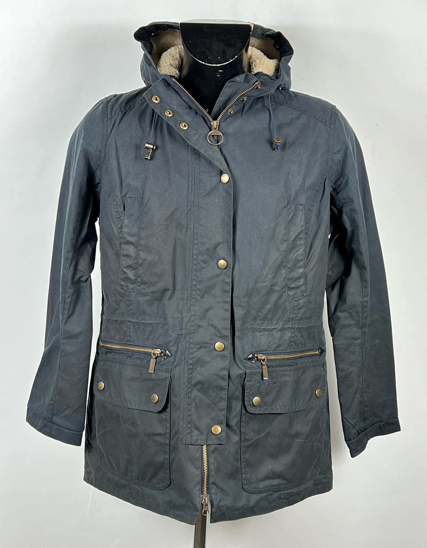 Parka Barbour Donna blu imbottita UK14 -Lady navy jacket size UK14 tg. 42/44