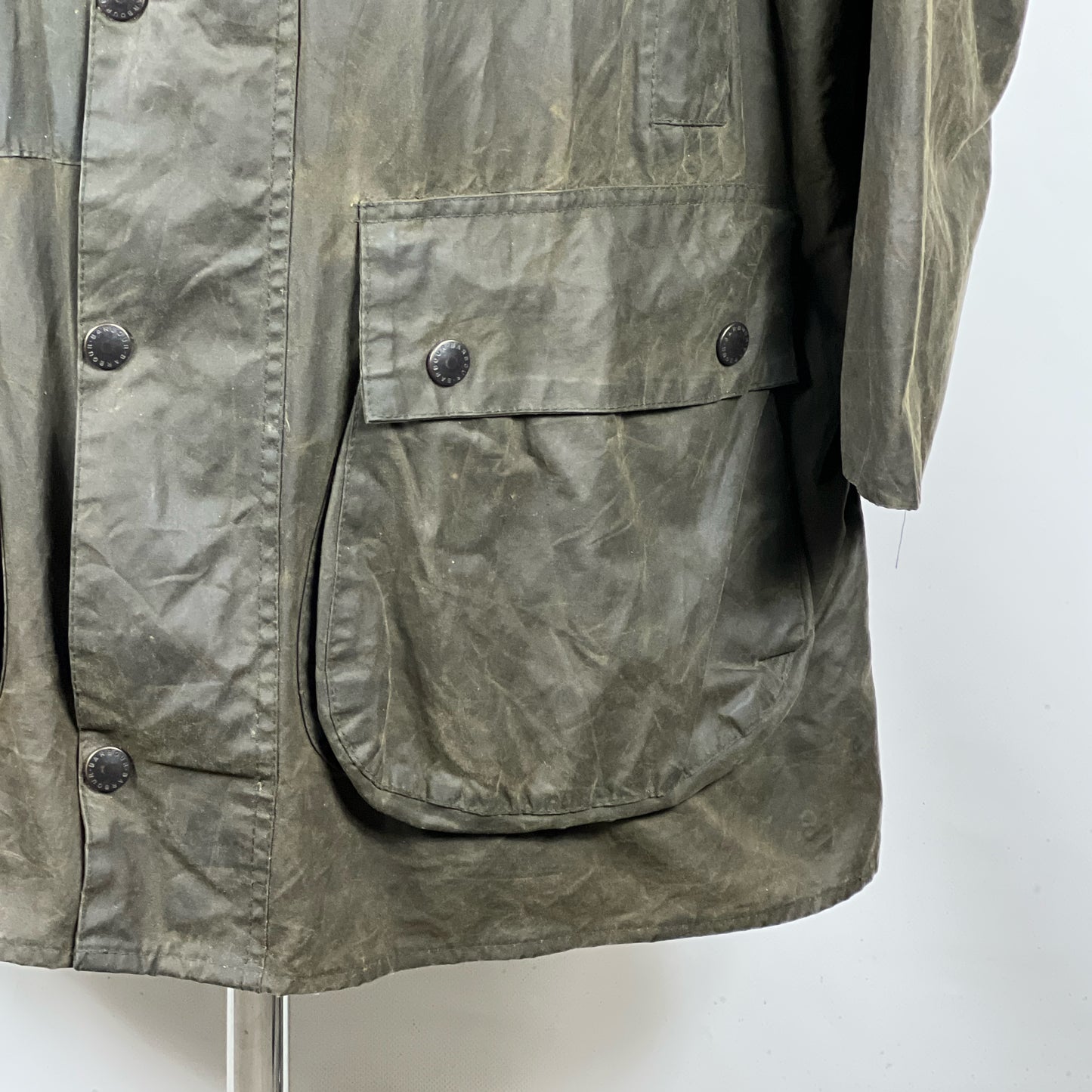 Barbour Border verde cotone Cerato C44/112 cm Green Border Coat Size Large tg. 54 ita